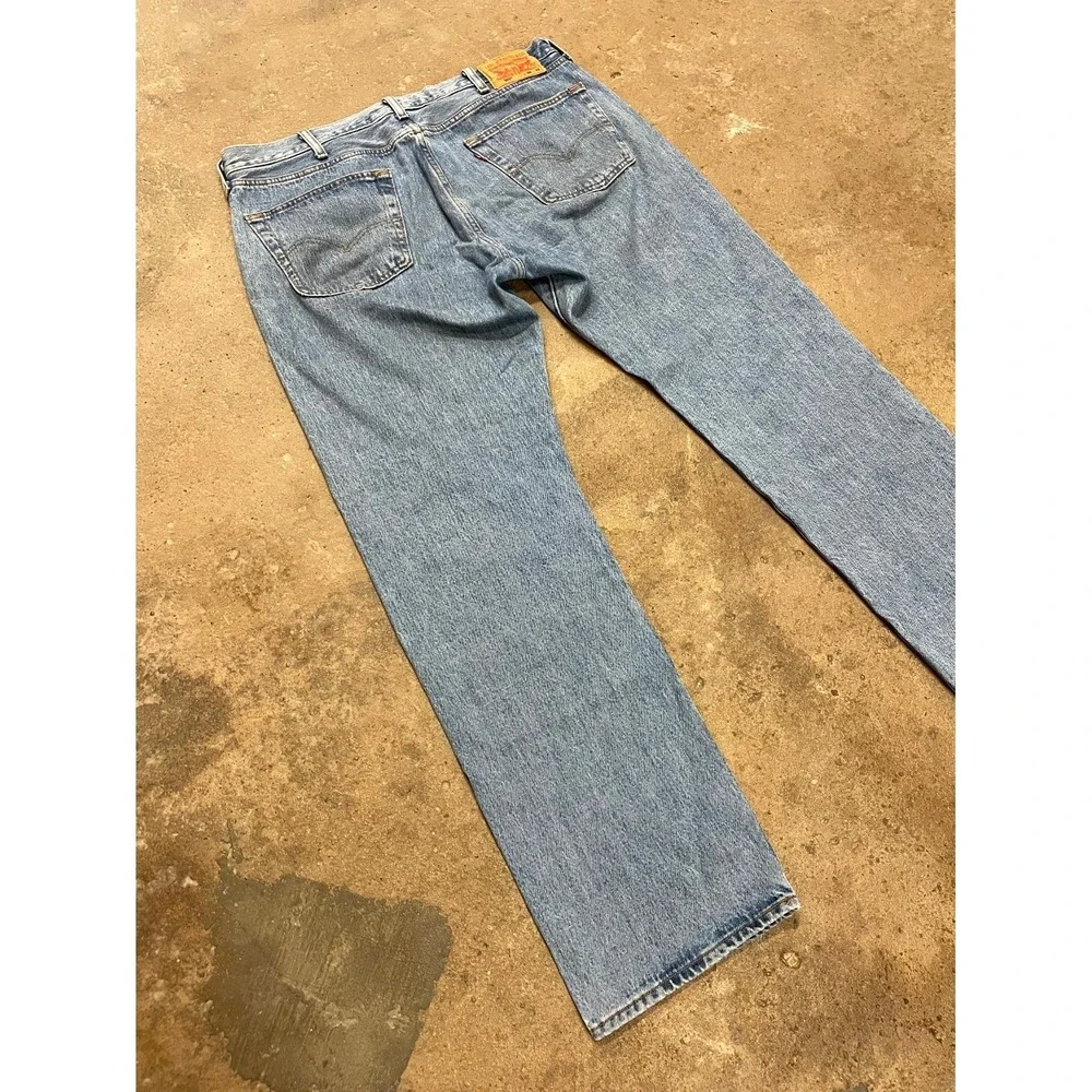 Levi's 501 Straight Jeans Men 38x32 Blue‎ Denim Stonewash Cotton Original Fit